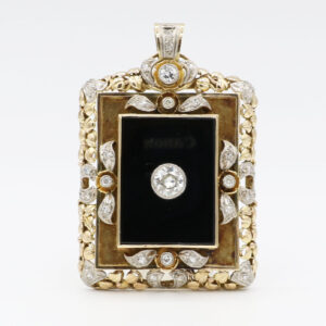 Antiker Anhänger mit Diamanten Gelbgold 14 Karat