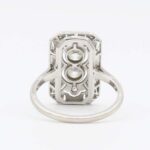 antiker Ring Weißgold Platin mit Altschliffbrillanten Vorschau