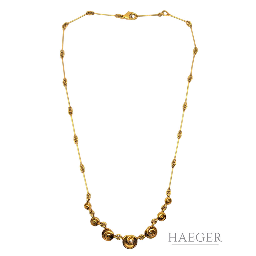 Collier im Kreisel-Look |  42 cm | 585/- Gelbgold