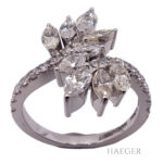 floraler diamantring Weißgold 18 Karat Vorschau