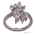 floraler diamantring Weißgold 18 Karat Vorschau