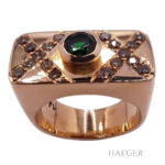 Tsavorit Ring mit Diamanten Rosegold 14 Karat Vorschau