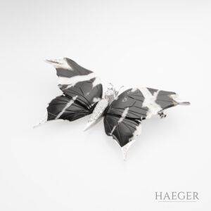 Schmetterling-Brosche mit 0,75 ct Diamanten 750/- Weißgold