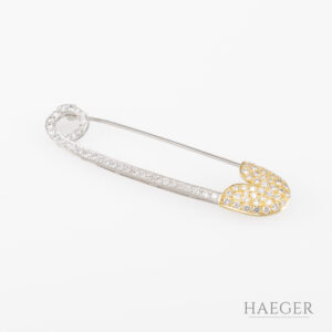 Sicherheitsnadel-Brosche mit 1,20 ct Diamanten 750/- Gold