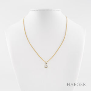 Solitaire-Collier mit 0,45 ct Diamant 585/- Gelbgold inkl. Zertifikat