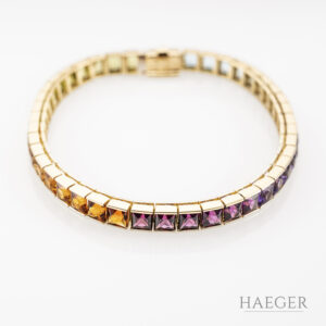 HStern Rainbow Armband mit Farbsteinen 18 cm Gelbgold