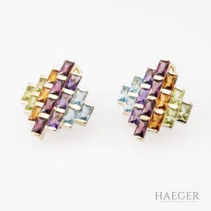 HStern Rainbow Ohrstecker mit Farbsteinen 750 Gelbgold