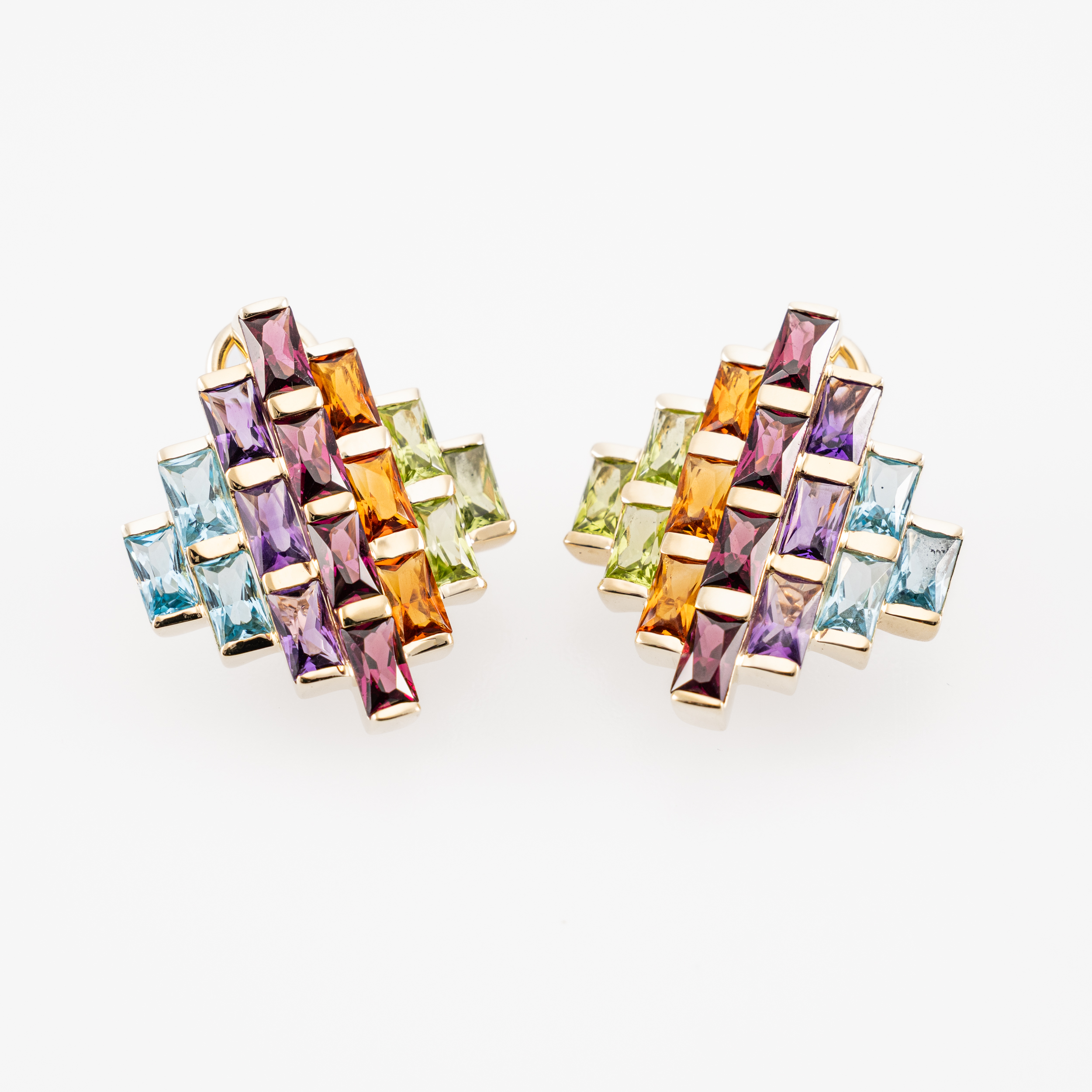 HStern Rainbow Ohrstecker mit Farbsteinen 750 Gelbgold