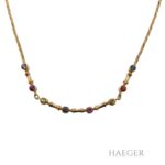 Collier mit Spinell & Perlen 42 cm 585 Gelbgold Vorschau