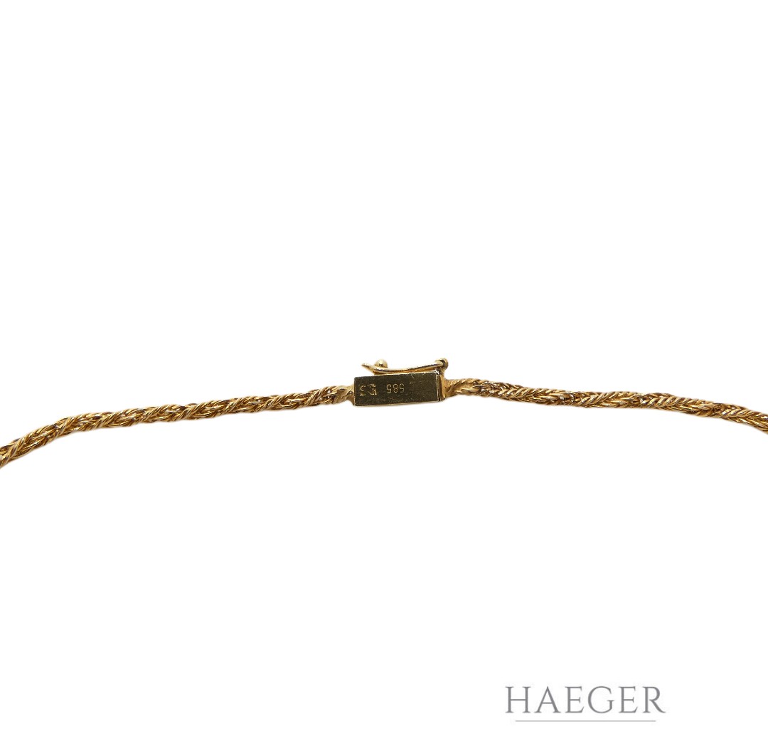 Collier mit Spinell & Perlen 42 cm 585 Gelbgold