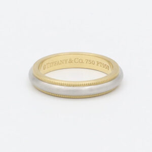 Trauring Tiffany&Co. Milgrain 950 Platin 750 Gold