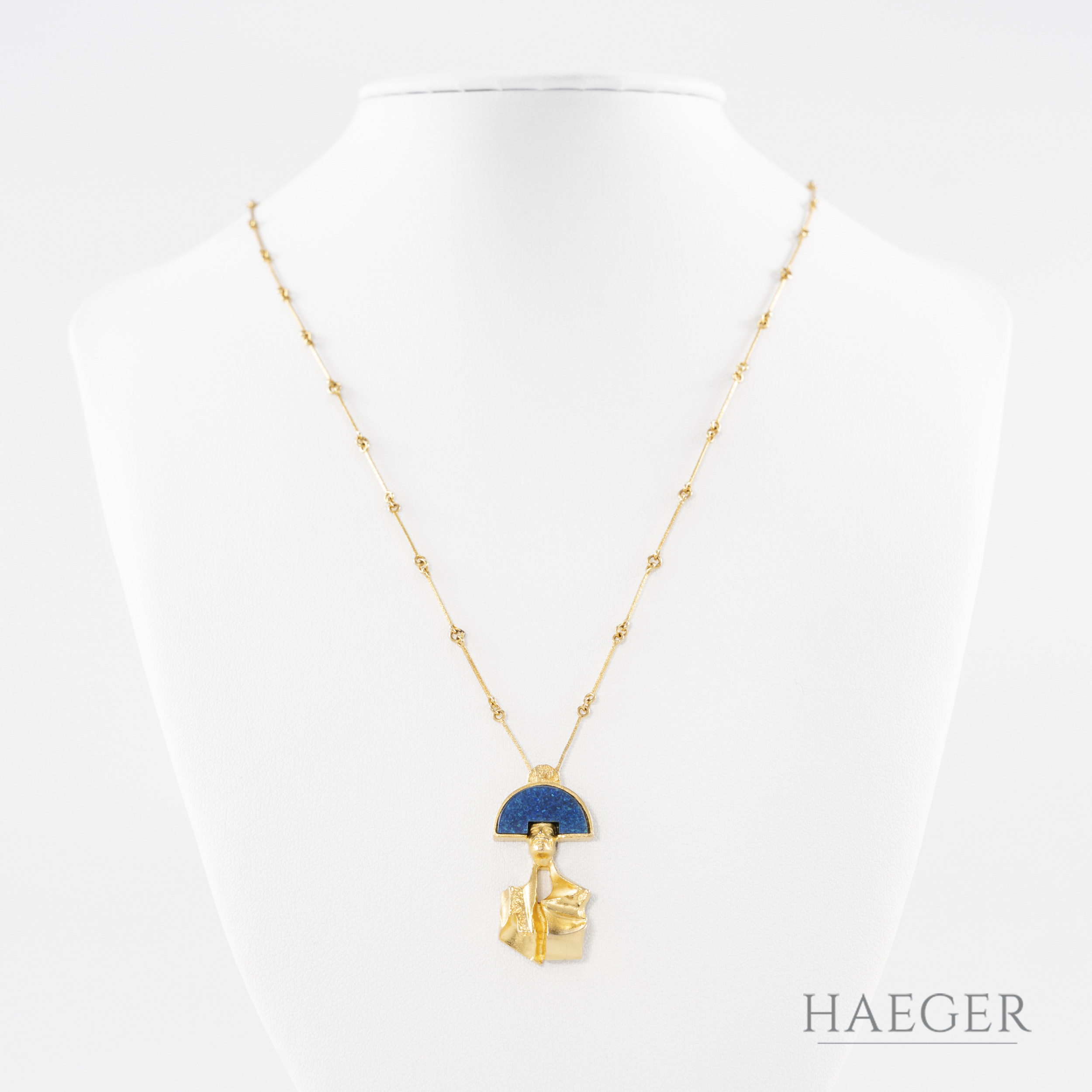 Lapponia Balak Collier mit Lapis 585/- Gelbgold