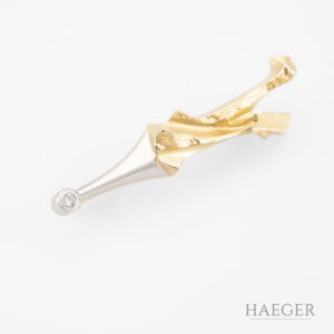 Lapponia Brosche mit Diamant | 750/- Gelbgold & Weißgold
