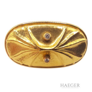 Perlschließe/Anhänger mit Diamanten 750/- Gelbgold