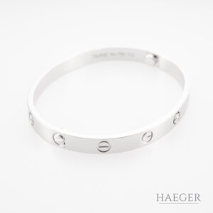 Cartier Love Armreif klassisches Modell 17 cm Weißgold Full Set 2023