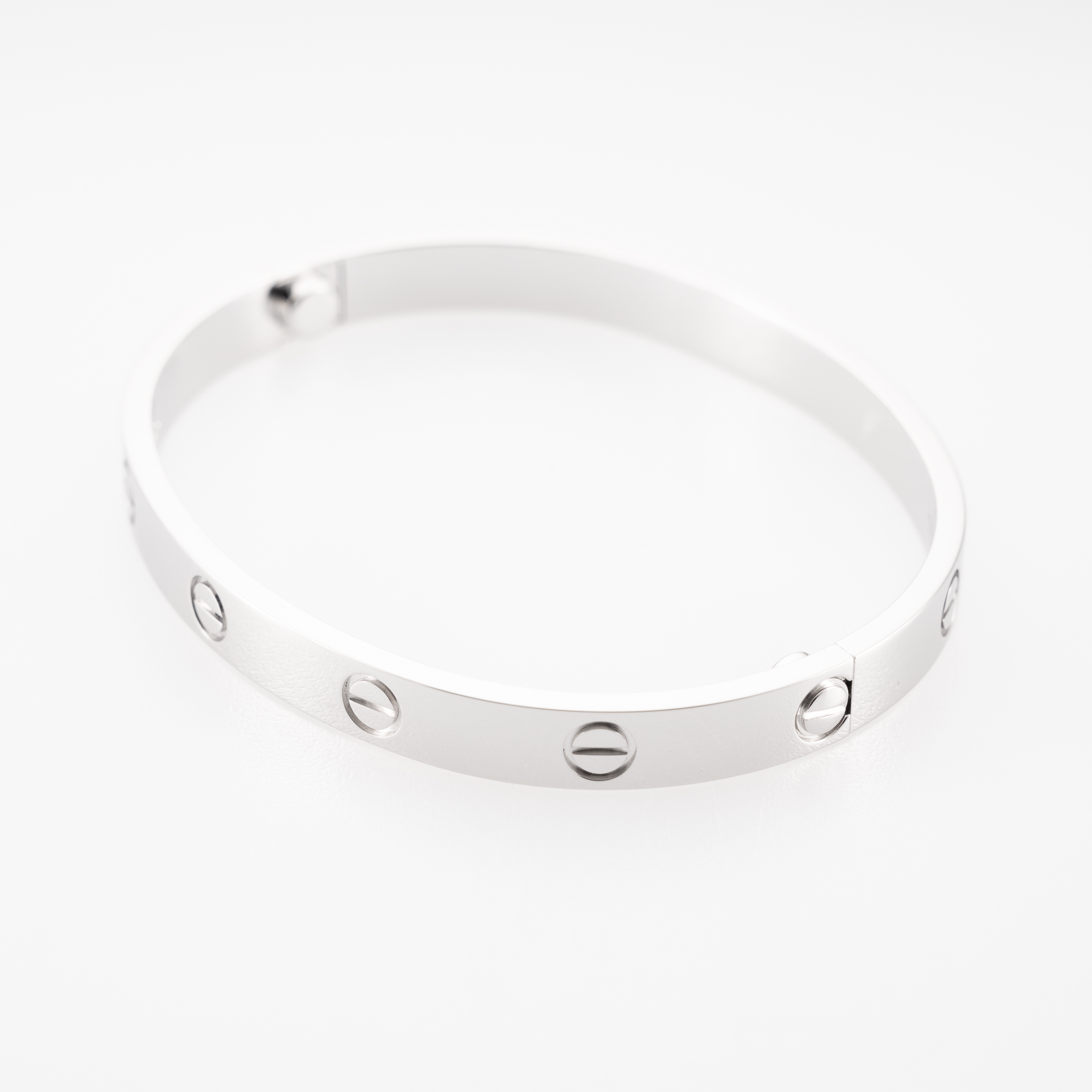 Cartier Love Armreif klassisches Modell 17 cm Weißgold Full Set 2023