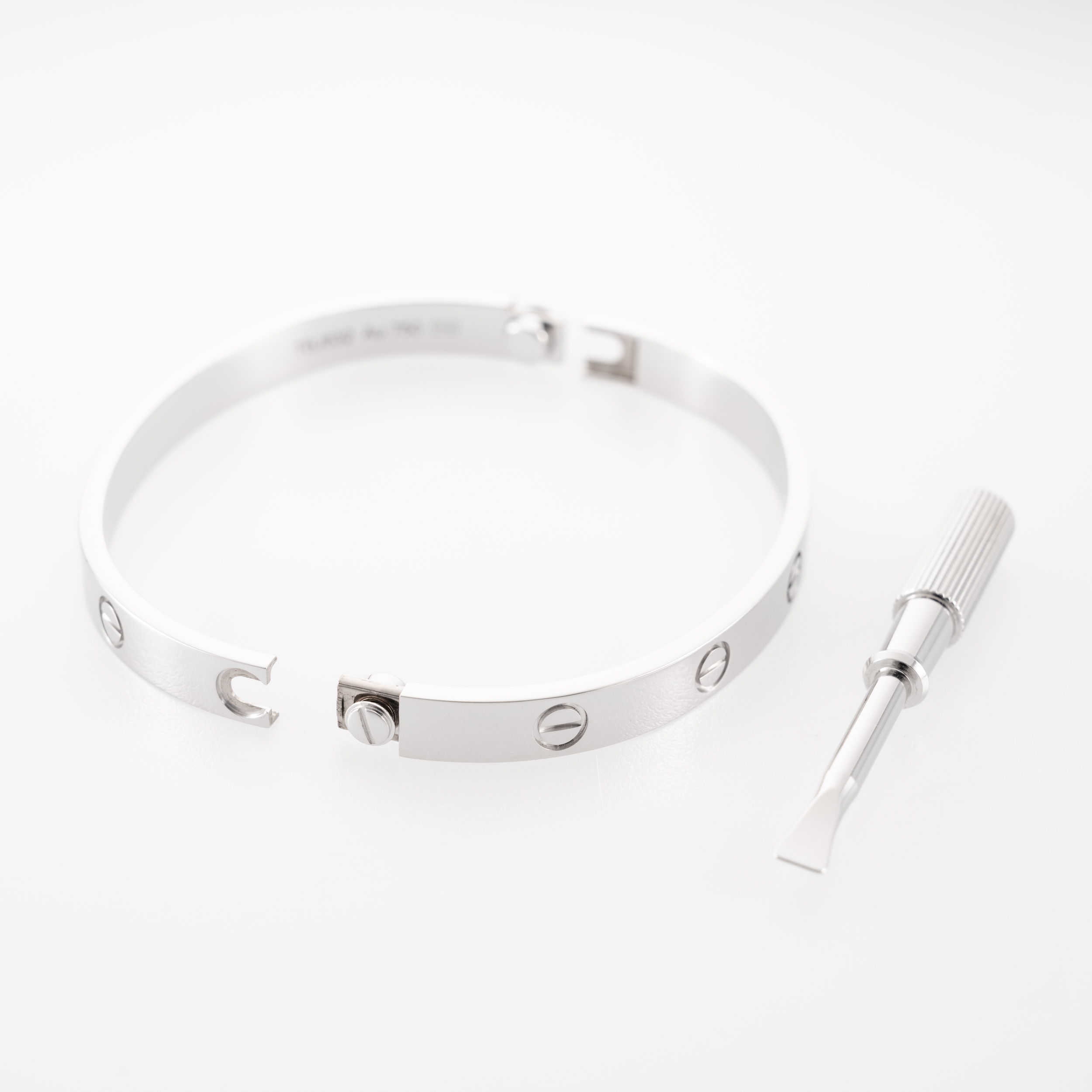 Cartier Love Armreif klassisches Modell 17 cm Weißgold Full Set 2023