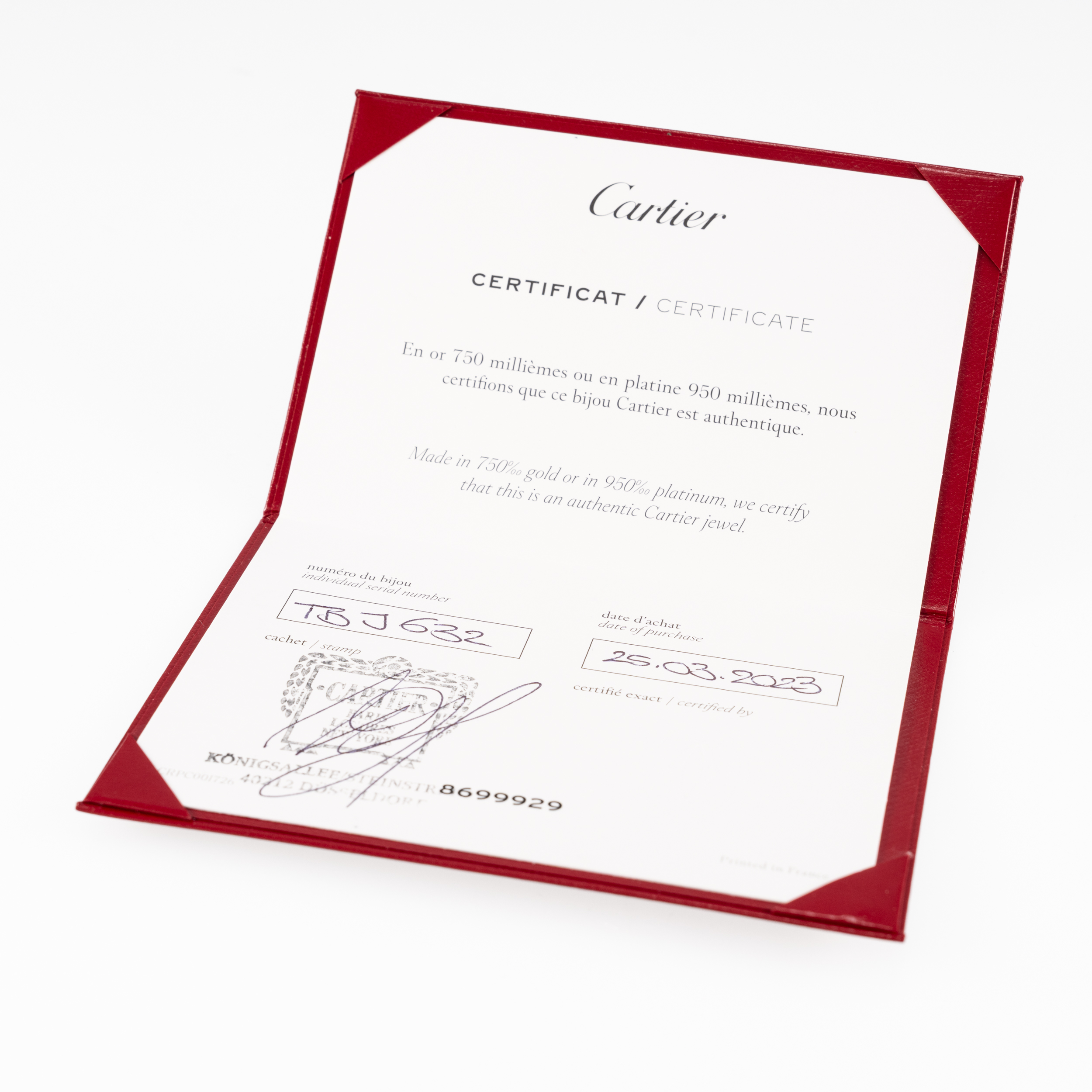 Cartier Love Armreif klassisches Modell 17 cm Weißgold Full Set 2023
