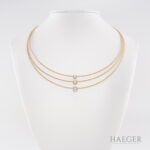 Solitaire-Collier 3reihig 45 cm Gelbgold Vorschau