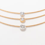 Solitaire-Collier 3reihig 45 cm Gelbgold Vorschau