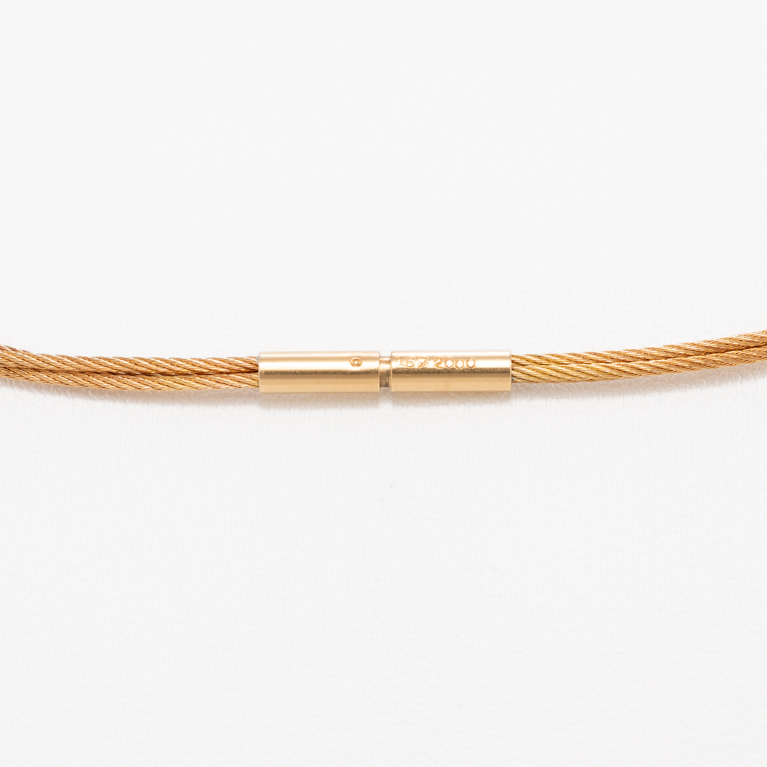 Solitaire-Collier 3reihig 45 cm Gelbgold