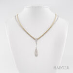 Al Coro Collier mit Diamant-Anhänger 42cm Weißgold Gelbgold mit Zertifikat Vorschau