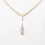 Al Coro Collier mit Diamant-Anhänger 42cm Weißgold Gelbgold mit Zertifikat Vorschau