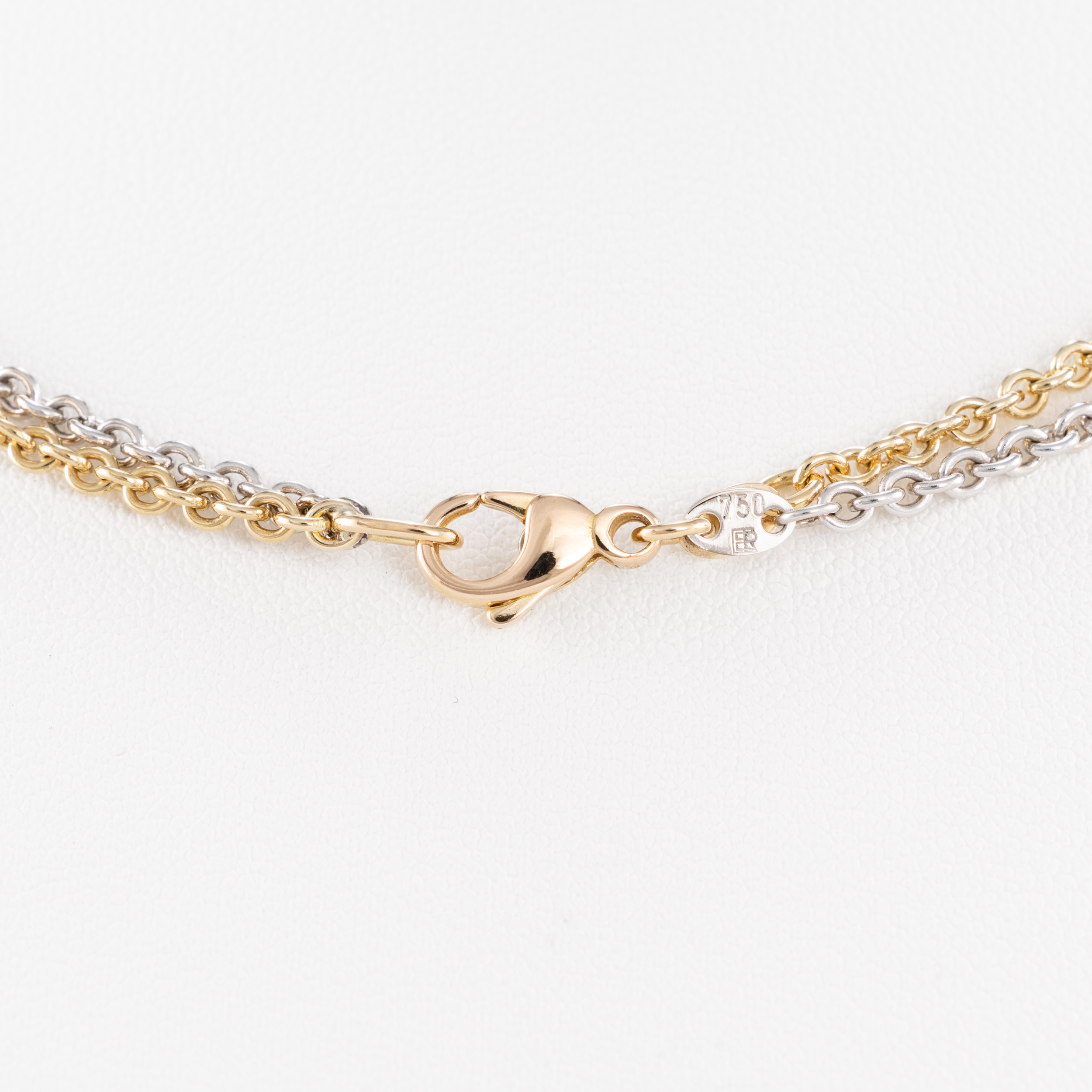 Al Coro Collier mit Diamant-Anhänger 42cm Weißgold Gelbgold mit Zertifikat