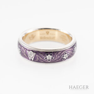 Wellendorff Aubergine Ring Gr59 Gelbgold Weißgold inkl Etui