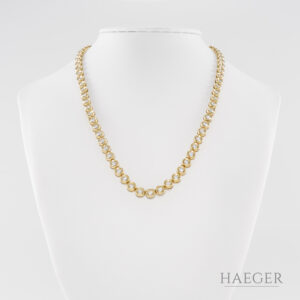 Tenniscollier mit ca 3ct Diamanten 40cm Gelbgold