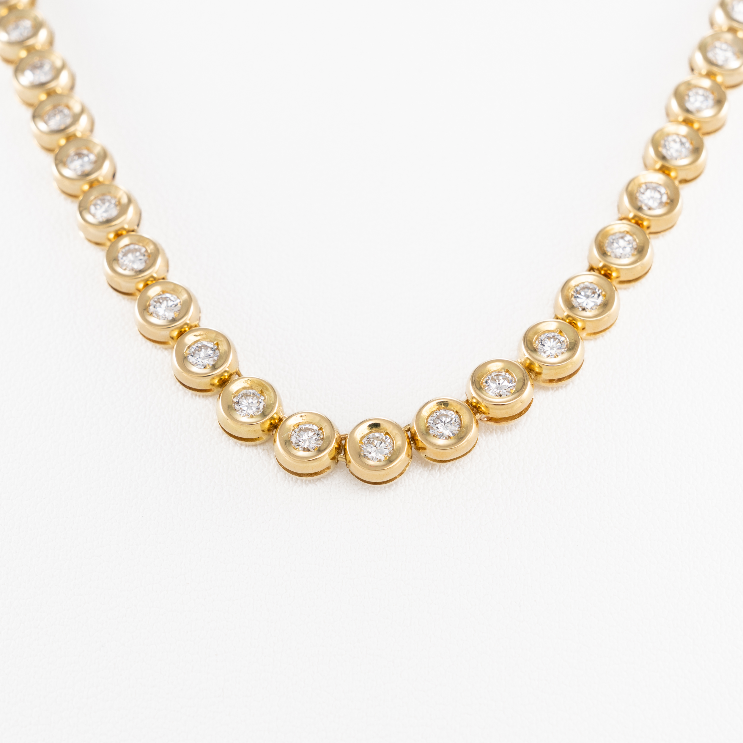 Tenniscollier mit ca 3ct Diamanten 40cm Gelbgold