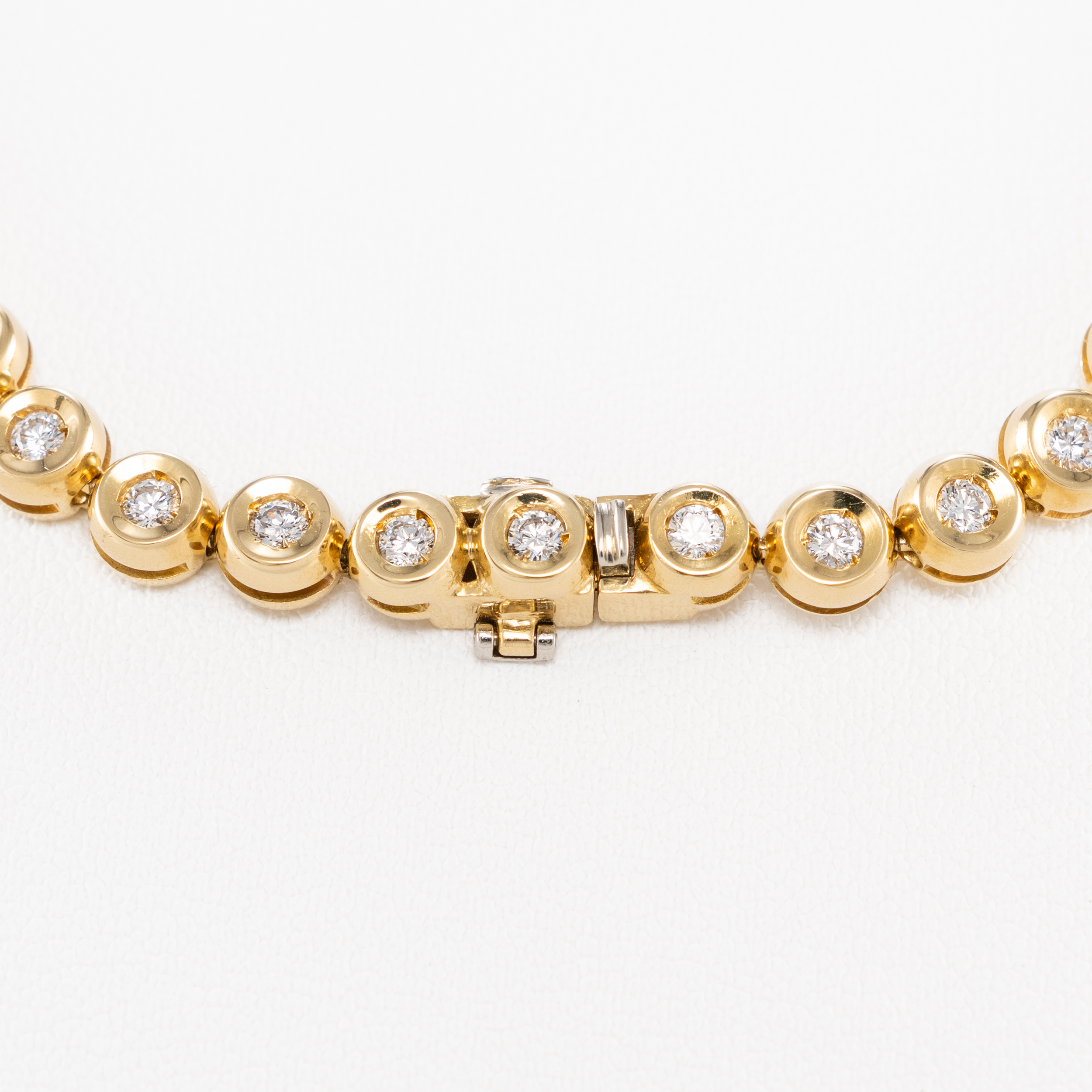 Tenniscollier mit ca 3ct Diamanten 40cm Gelbgold