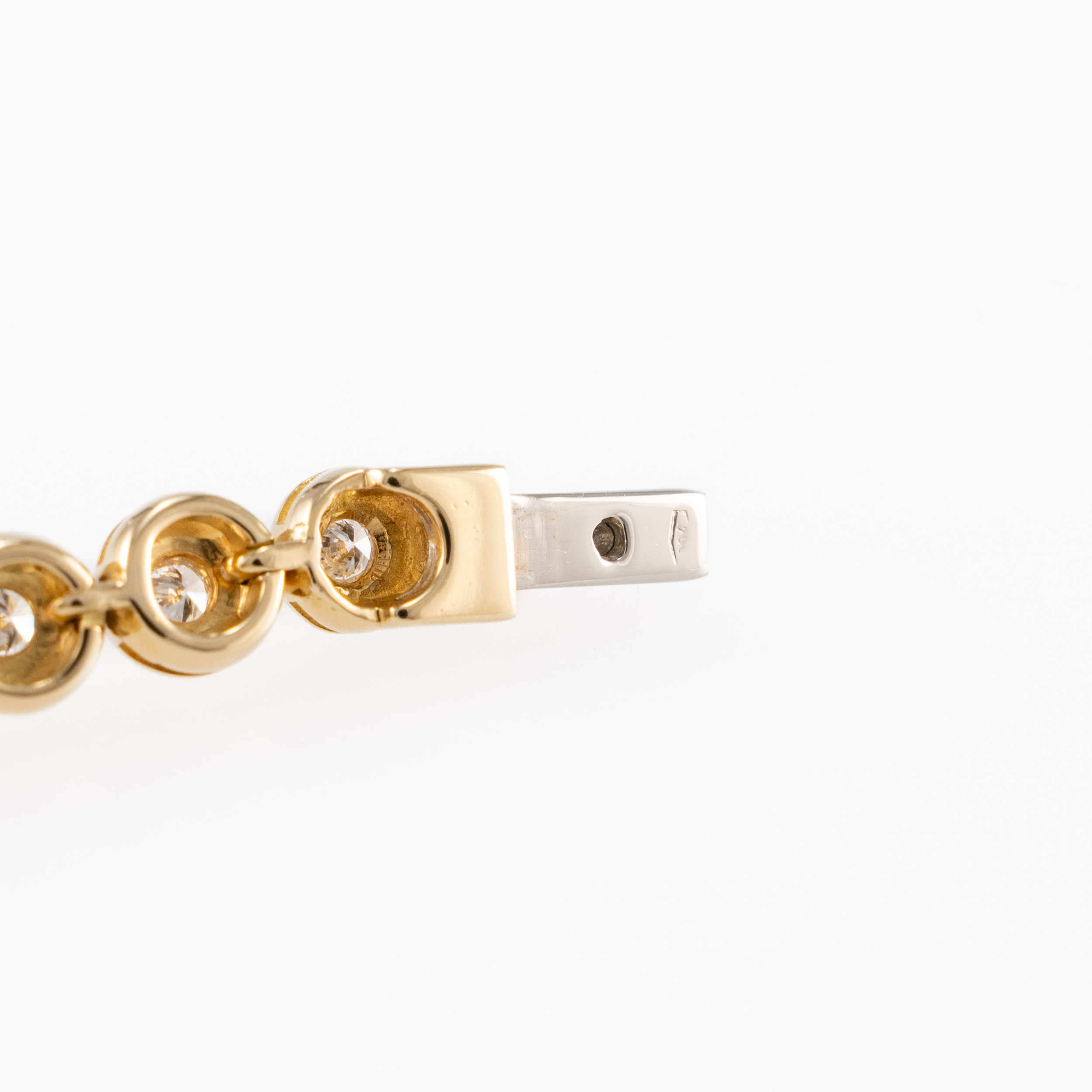 Tenniscollier mit ca 3ct Diamanten 40cm Gelbgold