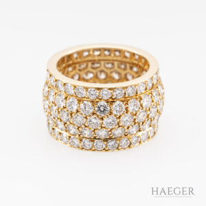 Cartier Nigeria Ring mit 5 ct Diamanten Gr 50 Gelbgold Full Set 1996