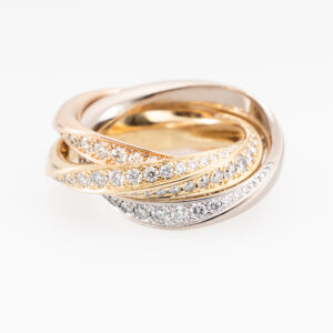 Cartier Trinity Ring mit Diamanten Gr55 Full Set 2024