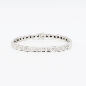 Tennisarmband mit ca 1,5 ct Diamanten 18,5 cm 750 Weißgold