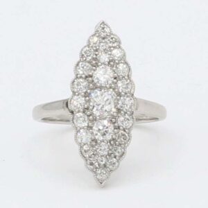 Ring mit Diamanten Gr 52 Platin