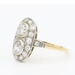 Art Deco Ring mit Diamanten Gr 56 Gelbgold und Platin Vorschau