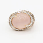Ring mit Rosenquarz und Diamanten Gr 52 Rosegold Vorschau
