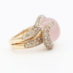 Ring mit Rosenquarz und Diamanten Gr 52 Rosegold Vorschau
