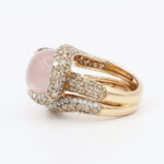 Ring mit Rosenquarz und Diamanten Gr 52 Rosegold Vorschau