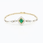 Art Deco Armband mit Smaragd 18,5 cm Gelbgold Platin Vorschau