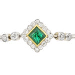 Art Deco Armband mit Smaragd 18,5 cm Gelbgold Platin Vorschau