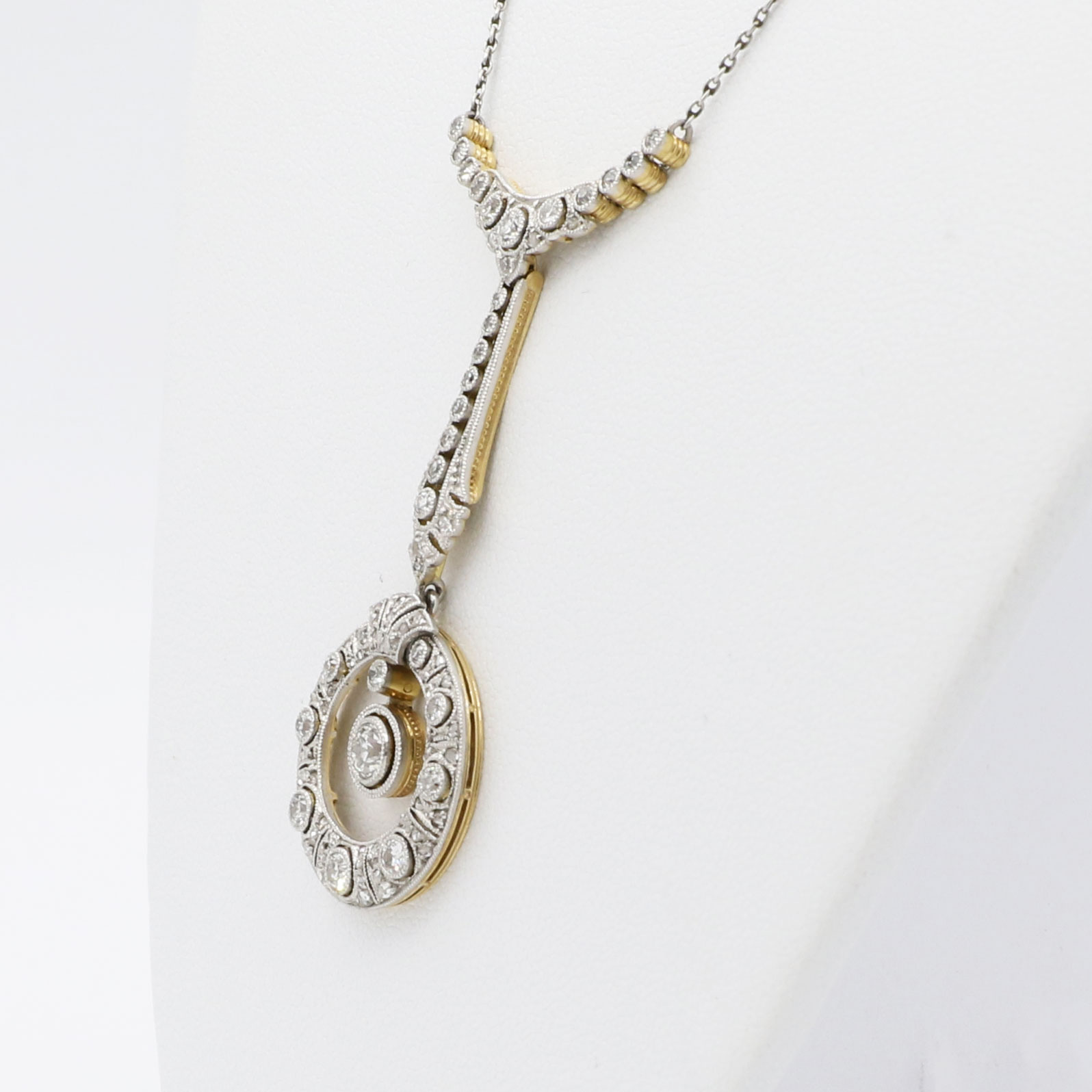 Art Deco Collier 43 cm Gelbgold Platin
