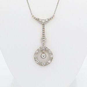 Art Deco Collier 43 cm Gelbgold Platin