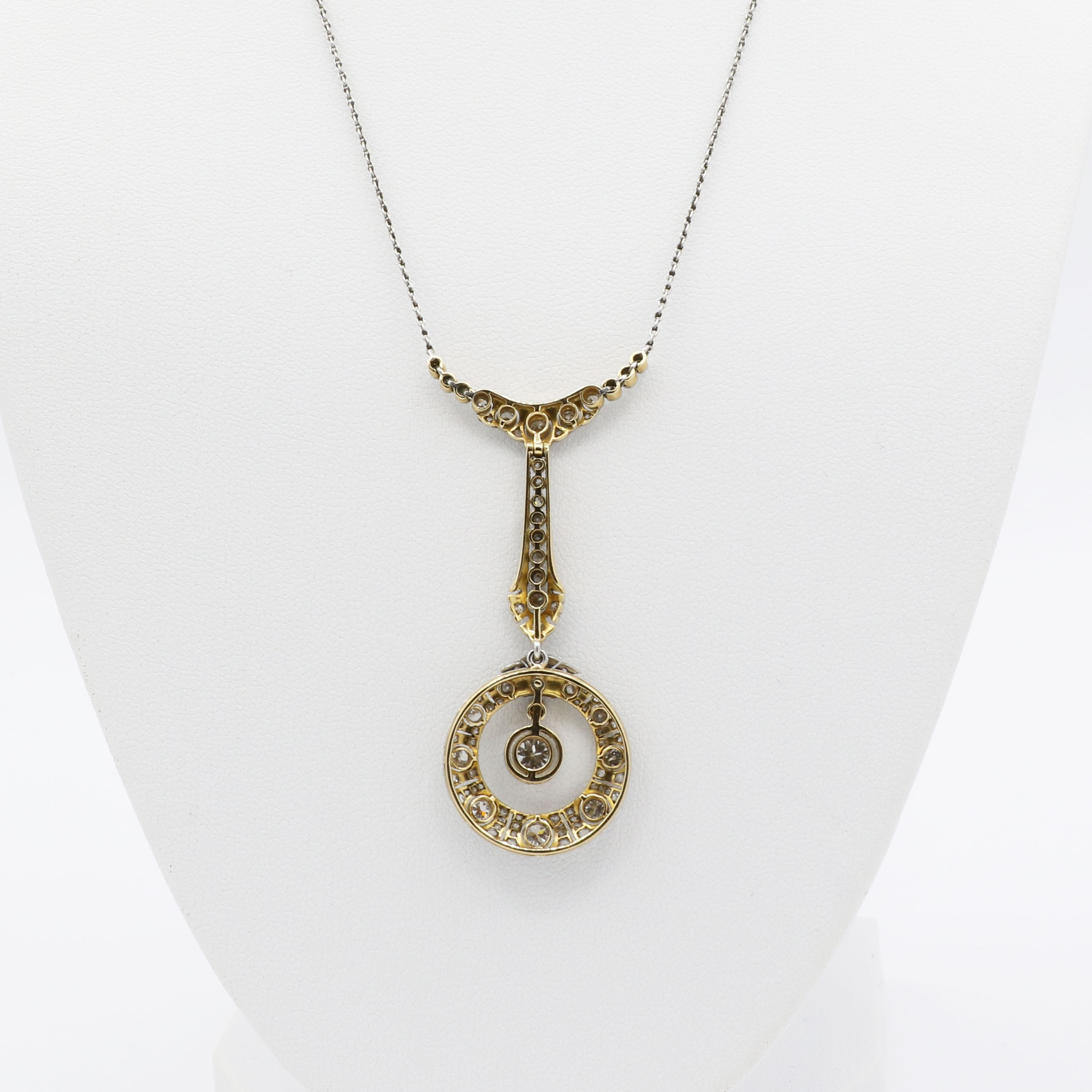 Art Deco Collier 43 cm Gelbgold Platin