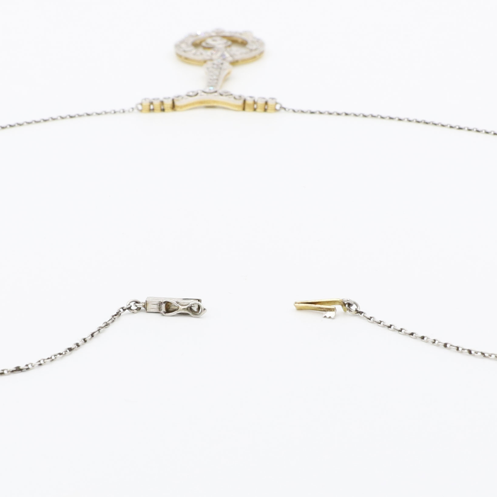 Art Deco Collier 43 cm Gelbgold Platin