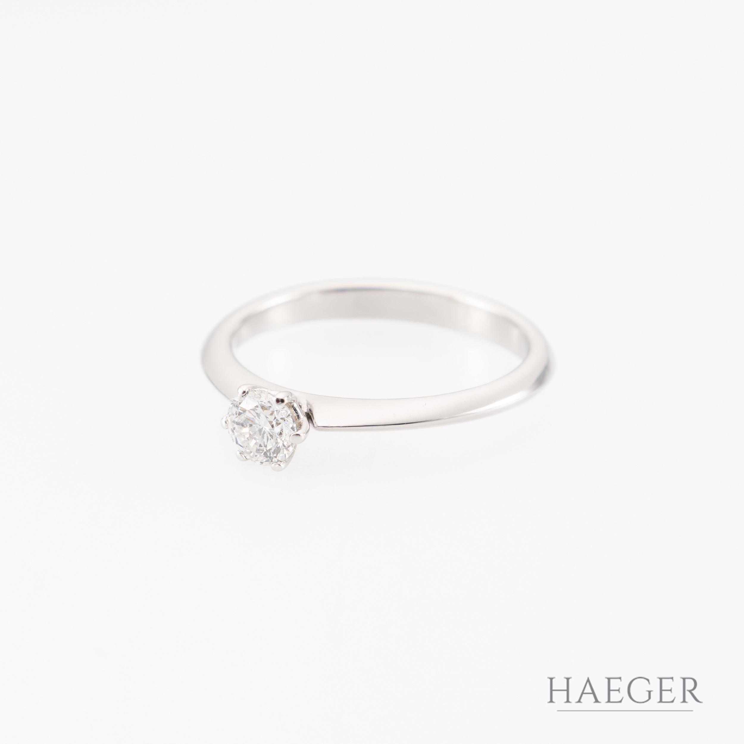 Solitaire Ring | Gr. 49 | 585/- Weißgold | mit Zertifikat