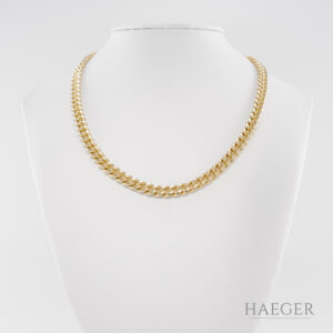 Wempe Panzercollier mit 1,08 ct Diamanten 42cm 750 Gelbgold inkl Zertifikat 1988