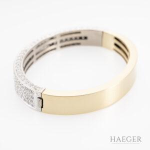 Leo Wittwer Armreif mit 6,29 ct Diamanten 17cm Gelbgold Weißgold Full Set 2017